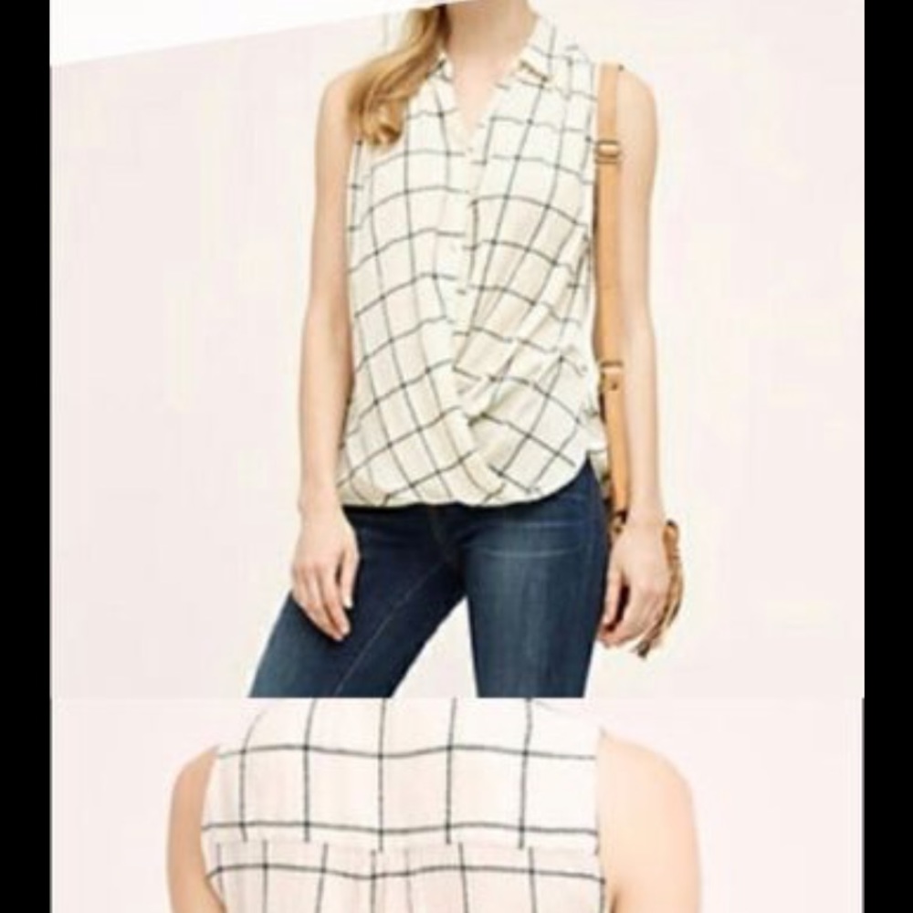 Plaid cross-front tank from Anthropologie